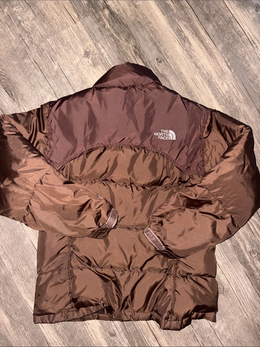 The North Face Chocolate Brown Puffy Down Jacket girls small